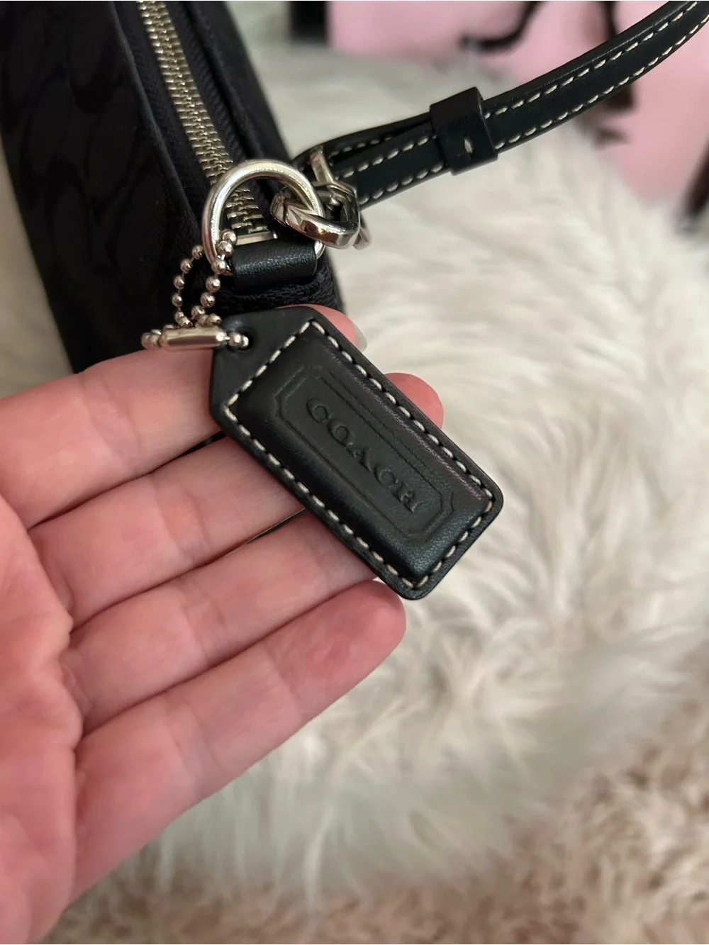 Y2K Vintage COACH 6094 Demi Black Signature Logo Baguette Bag